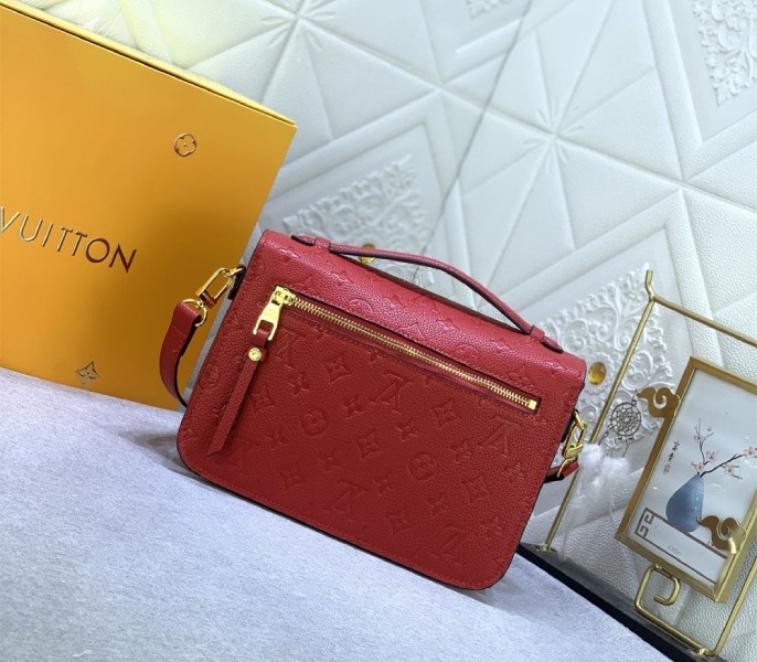 LV Monogram Empreinte Leather Metis In Red
