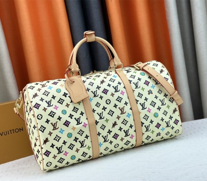 Louis Vuitton Monogram Craggy Keepall Travel 50 Bag In Vanilla