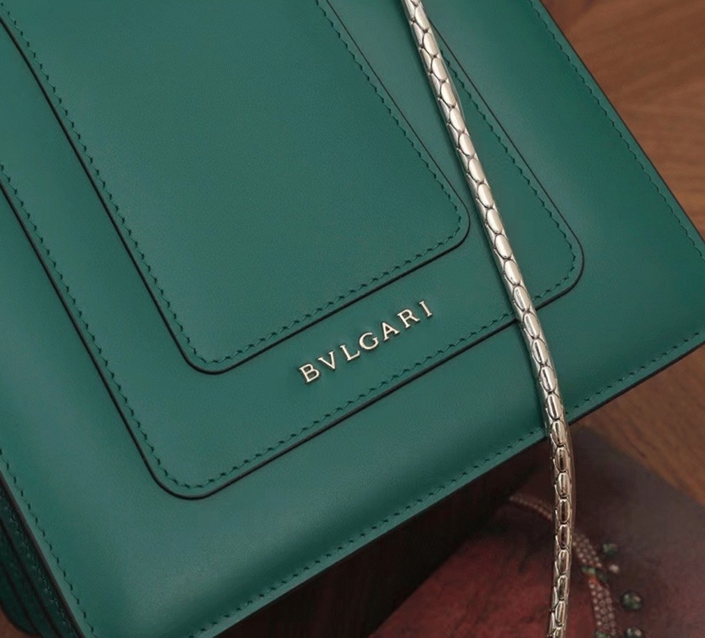 Fake Bvlgari Serpenti Forever Small Bag Green Calfskin