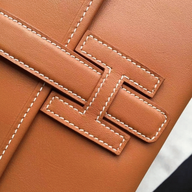 Gold Swift Leather Imitation Hermès Jige Elan 29 Elegant Pochette