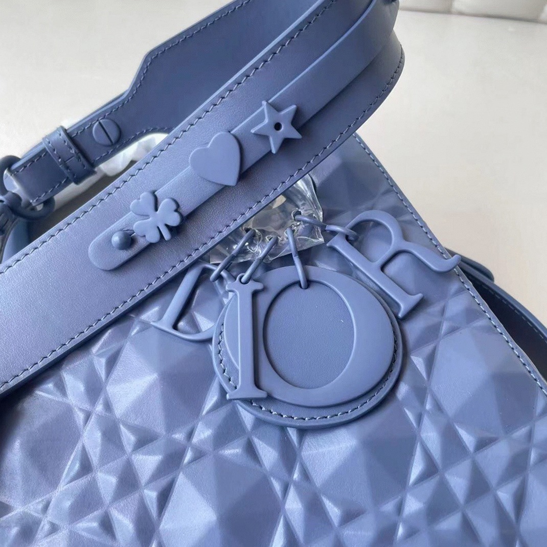 Dior Small Lady Dior My ABCDior Bag Replica in Denim Calfskin with Diamond Motif