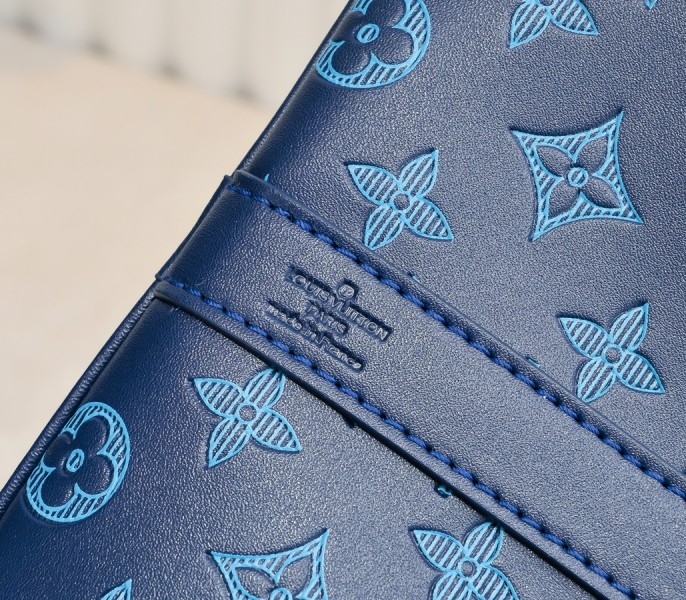 LV Monogram Shadow Keepall Bandouliere 50 In Navy River Blue