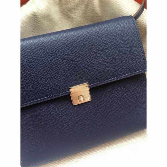 Sapphire replica Hermes Clic wallet with strap