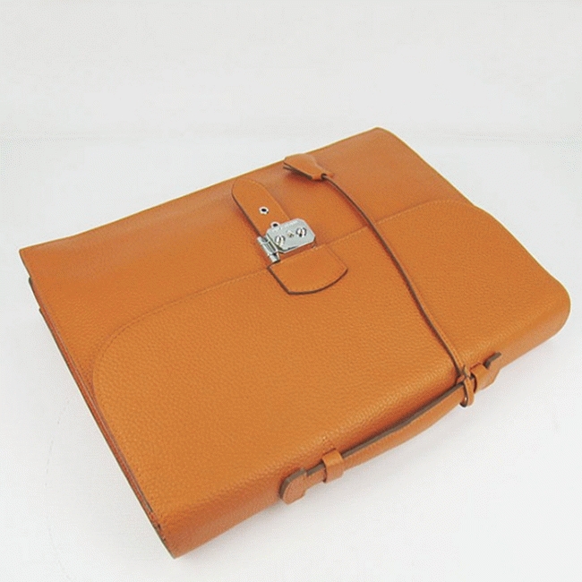 Orange Knockoff Hermes Sac A Depeches 38CM Professional Bag