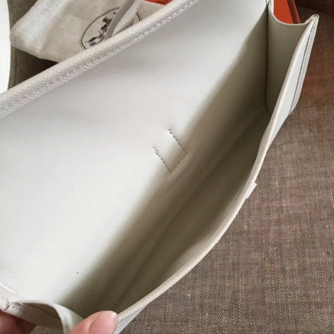 White fake Hermes Jige Elan clutch bag