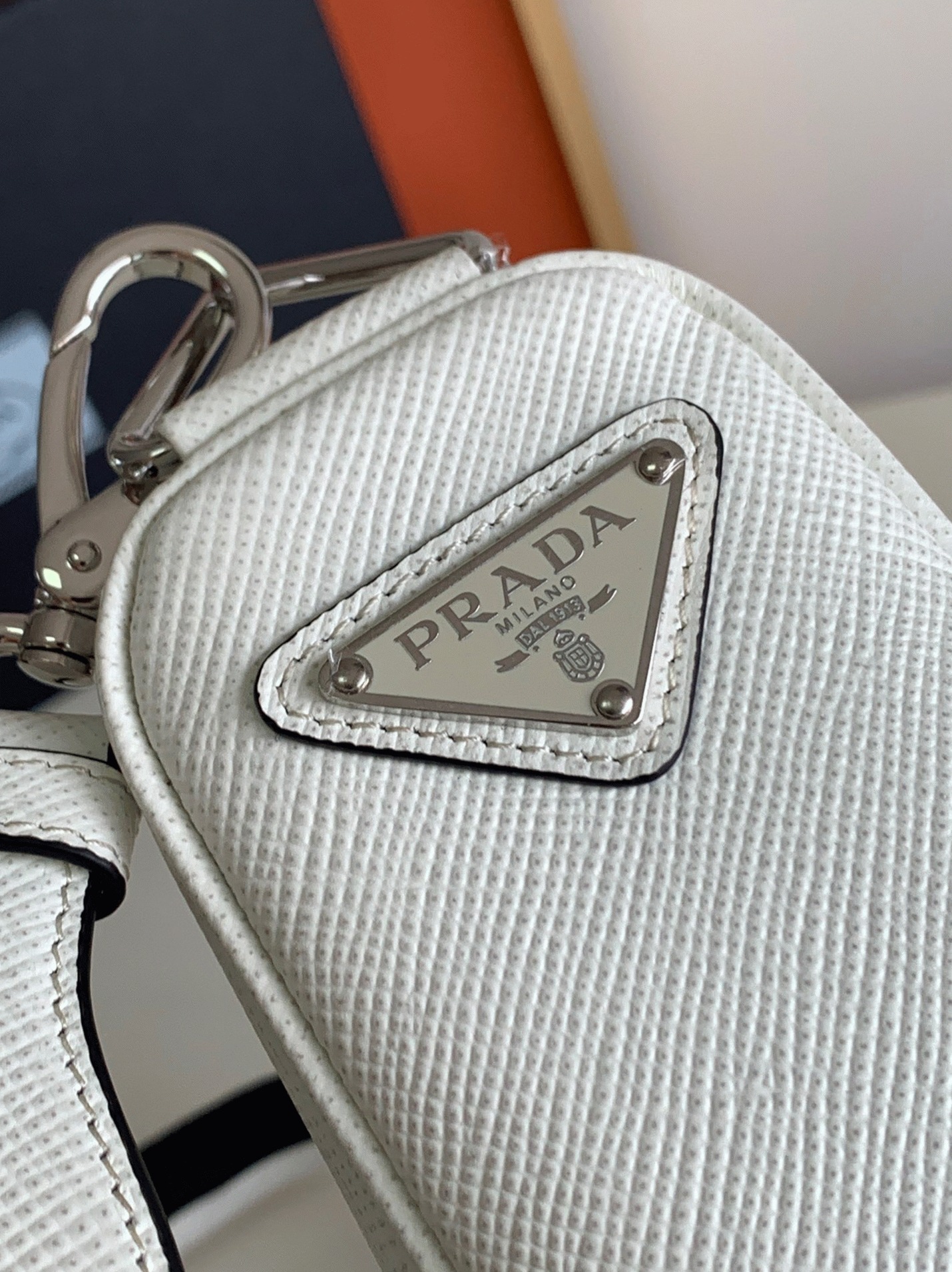Prada Triangle Shoulder Bag Fake in White