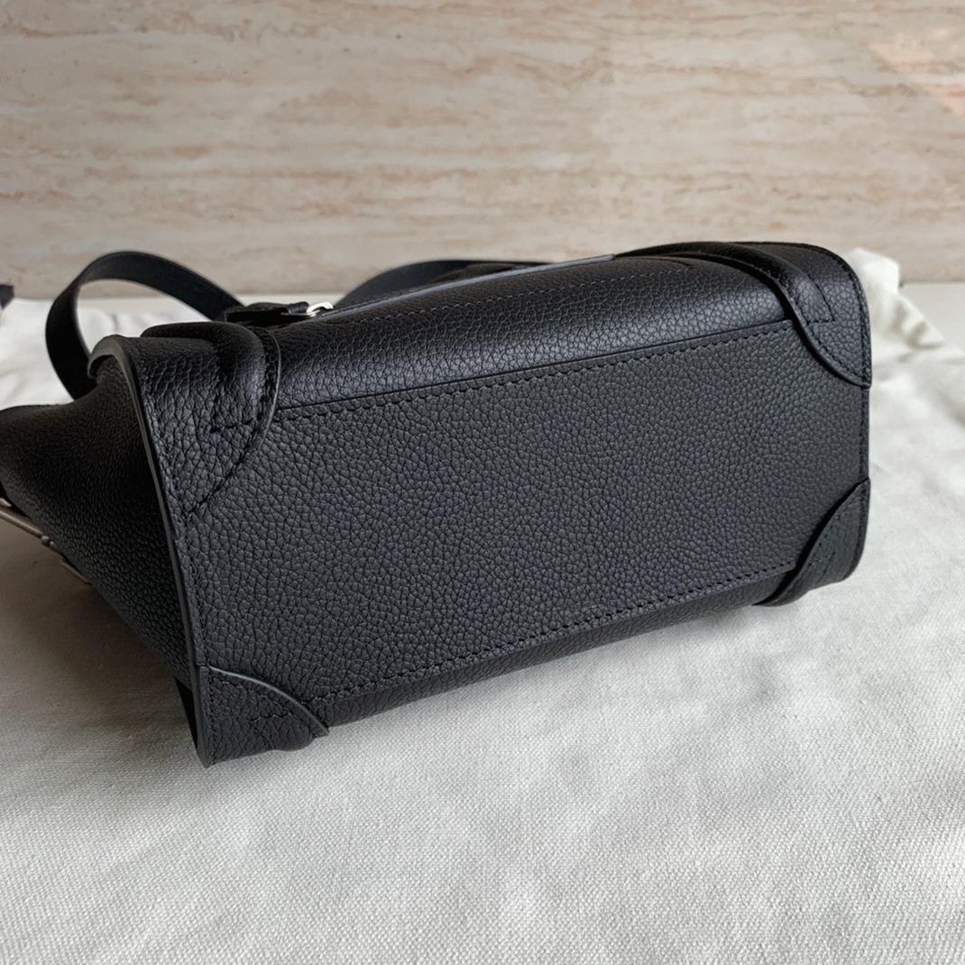 Celine Nano Luggage Tote Bag Replica in Black