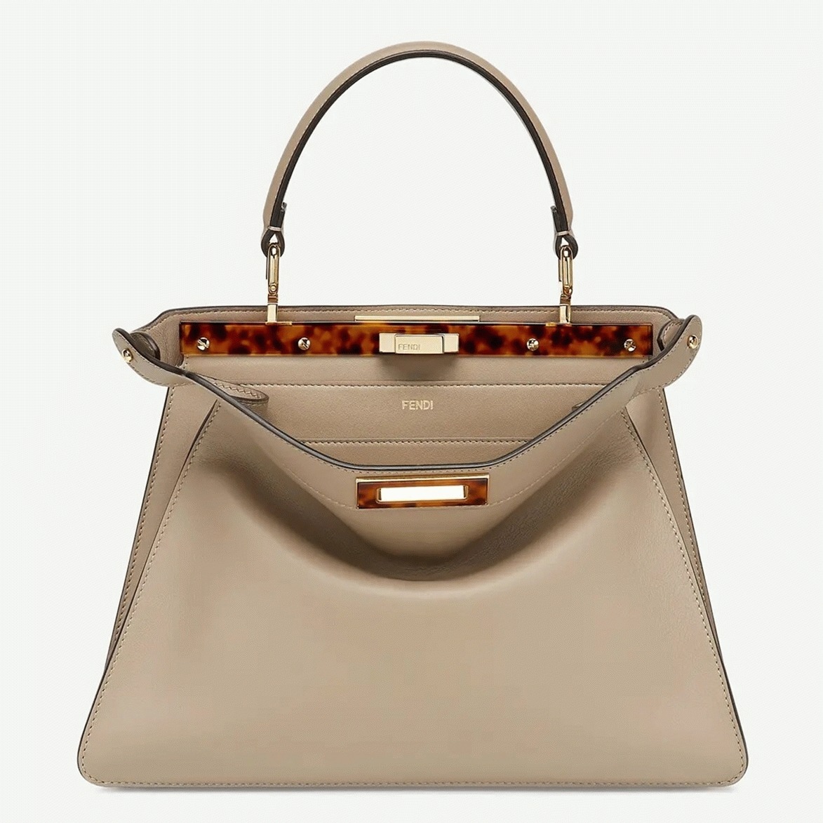 Top Quality Knockoff Fendi Peekaboo ISeeU Medium Bag In Grey Calfskin