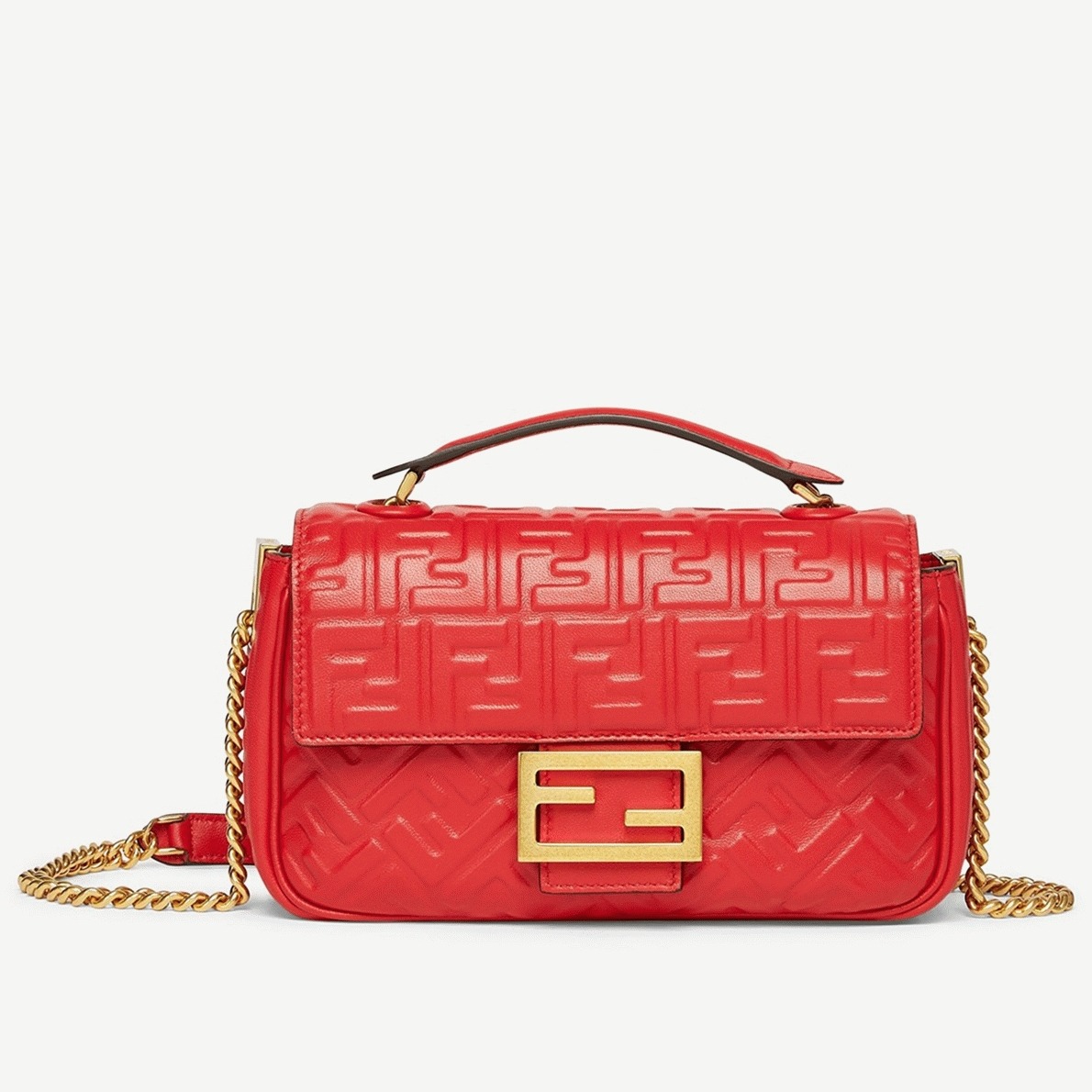 Top Quality Knockoff Fendi Baguette Chain Midi Bag In Red