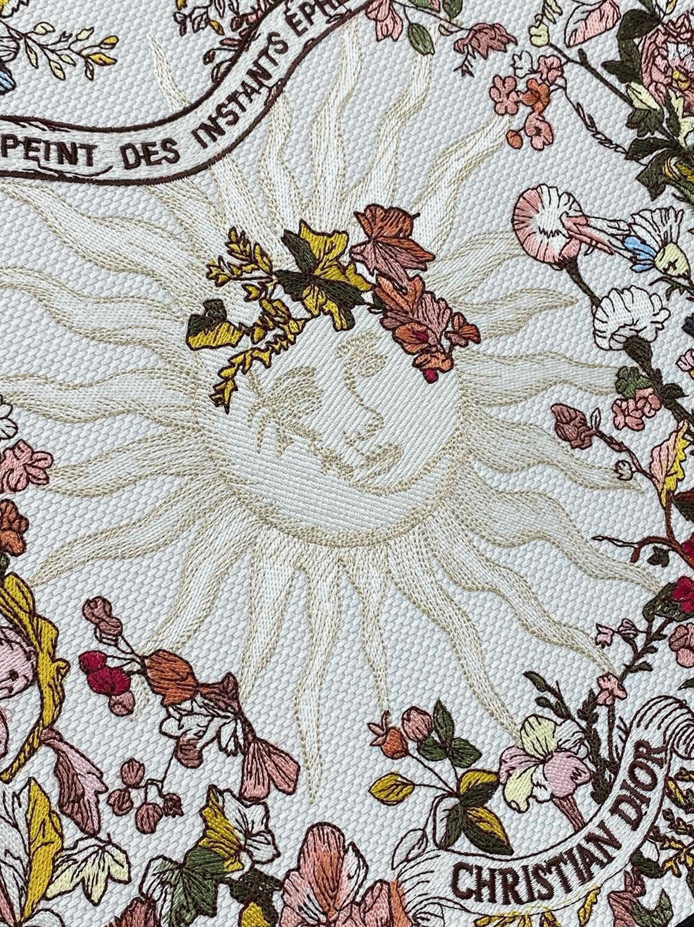 Dior Large Book Tote Bag Knockoff in Dior 4 Saisons Automne Soleil Embroidery