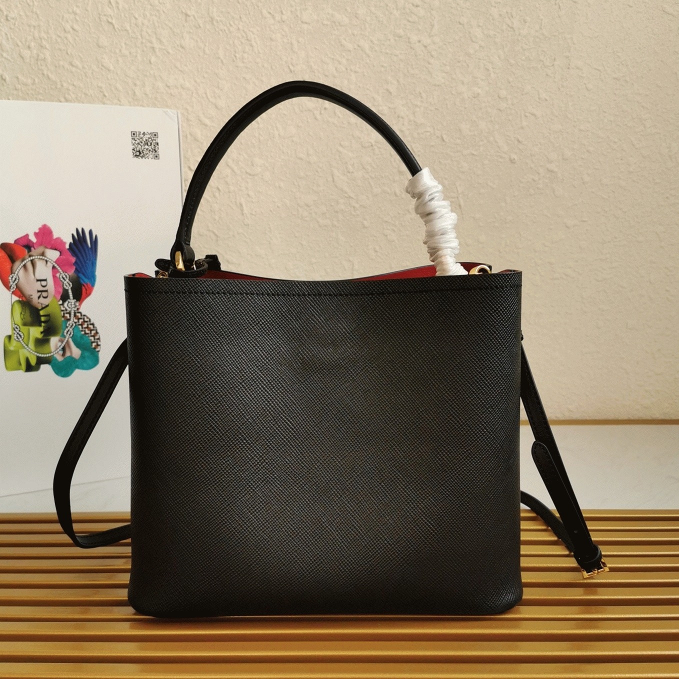 Black Prada Large Panier Bag Knockoff