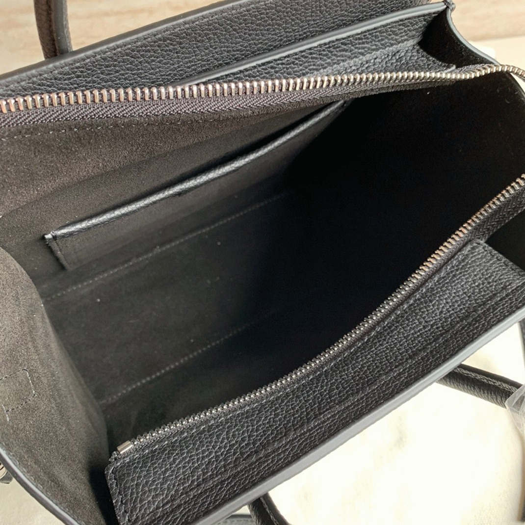 Celine Nano Luggage Tote Bag Replica in Black