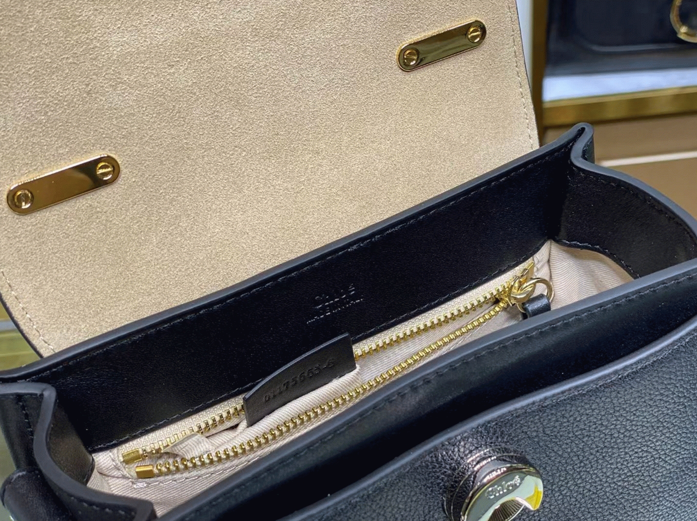 Top Quality Replica Chloe Mini Tess Day Bag In Black Grained Leather