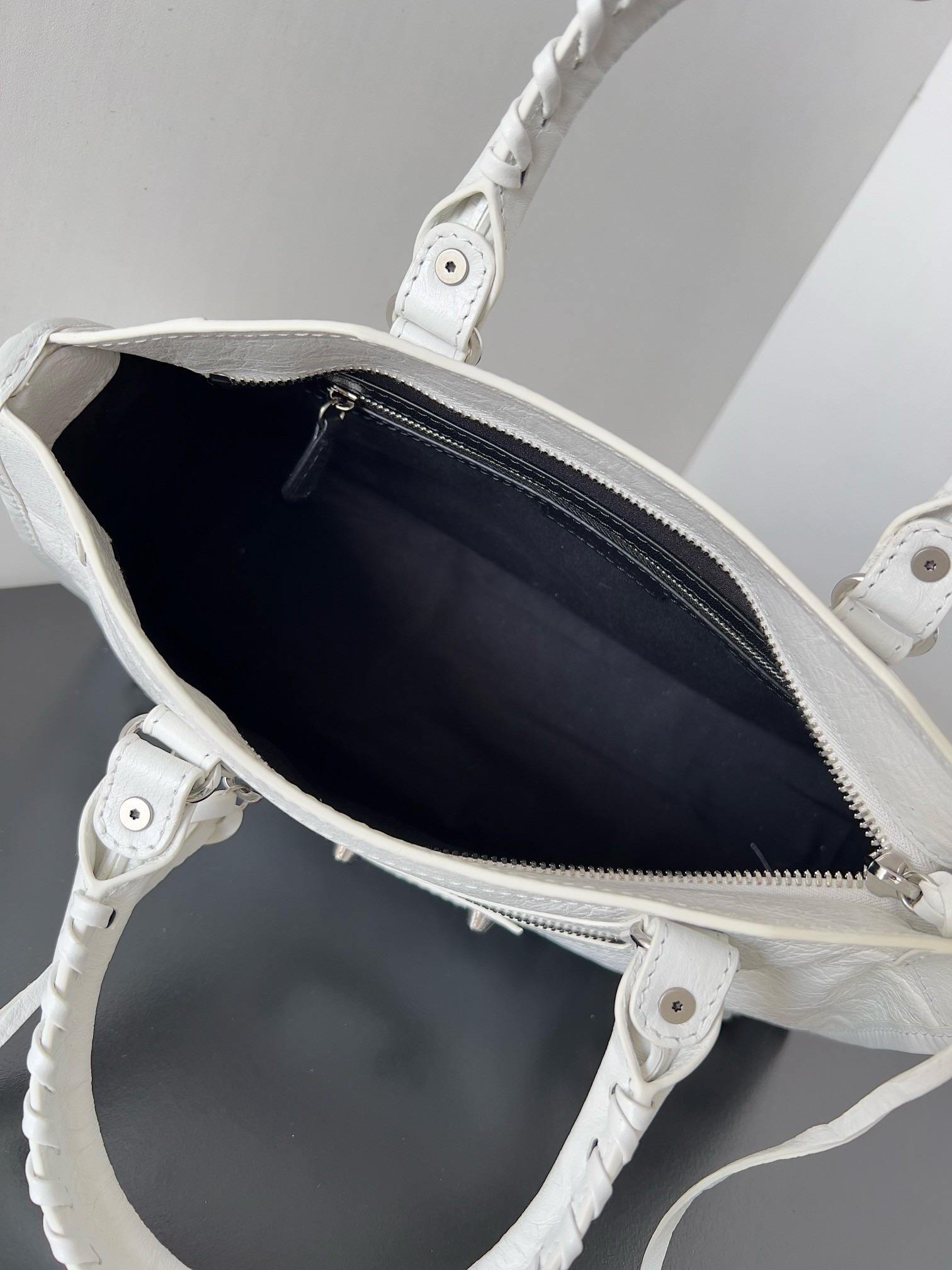 Knockoff Balenciaga Le City Small Bag White Arena Lambskin