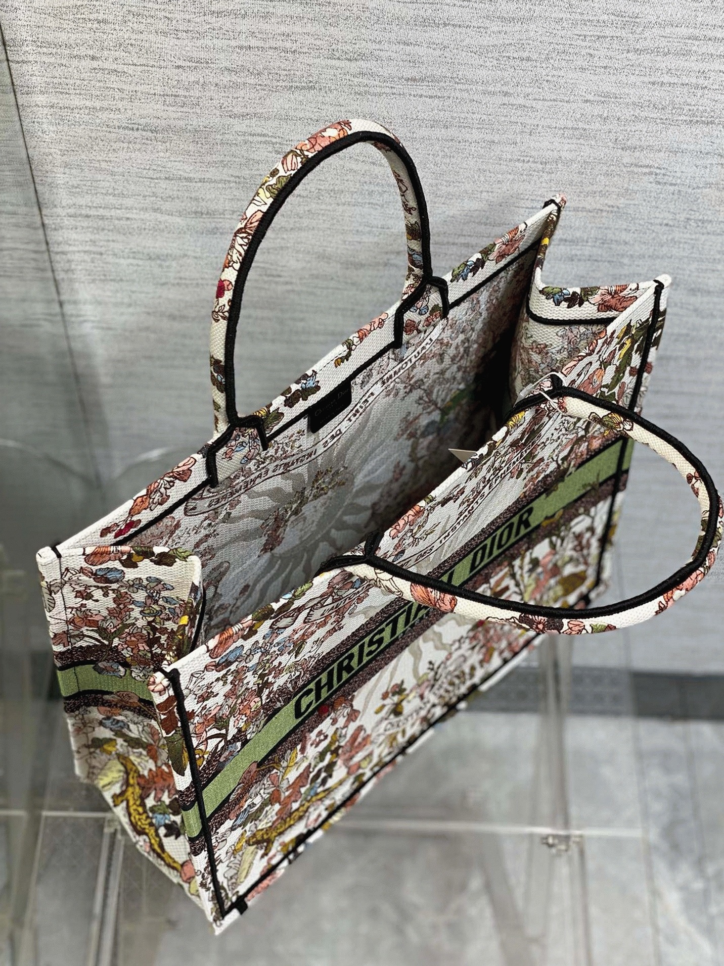 Dior Large Book Tote Bag Knockoff in Dior 4 Saisons Automne Soleil Embroidery