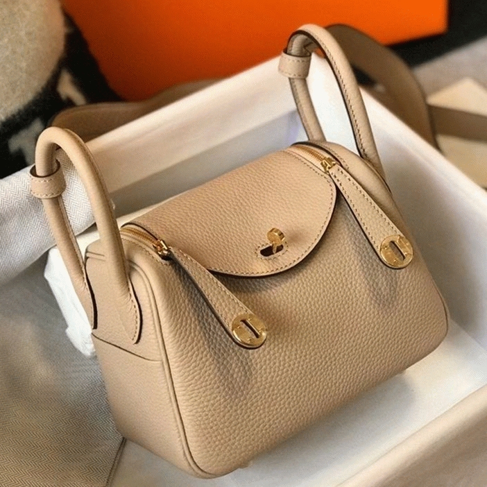 Top replica Hermes Lindy Mini handbag in trench color