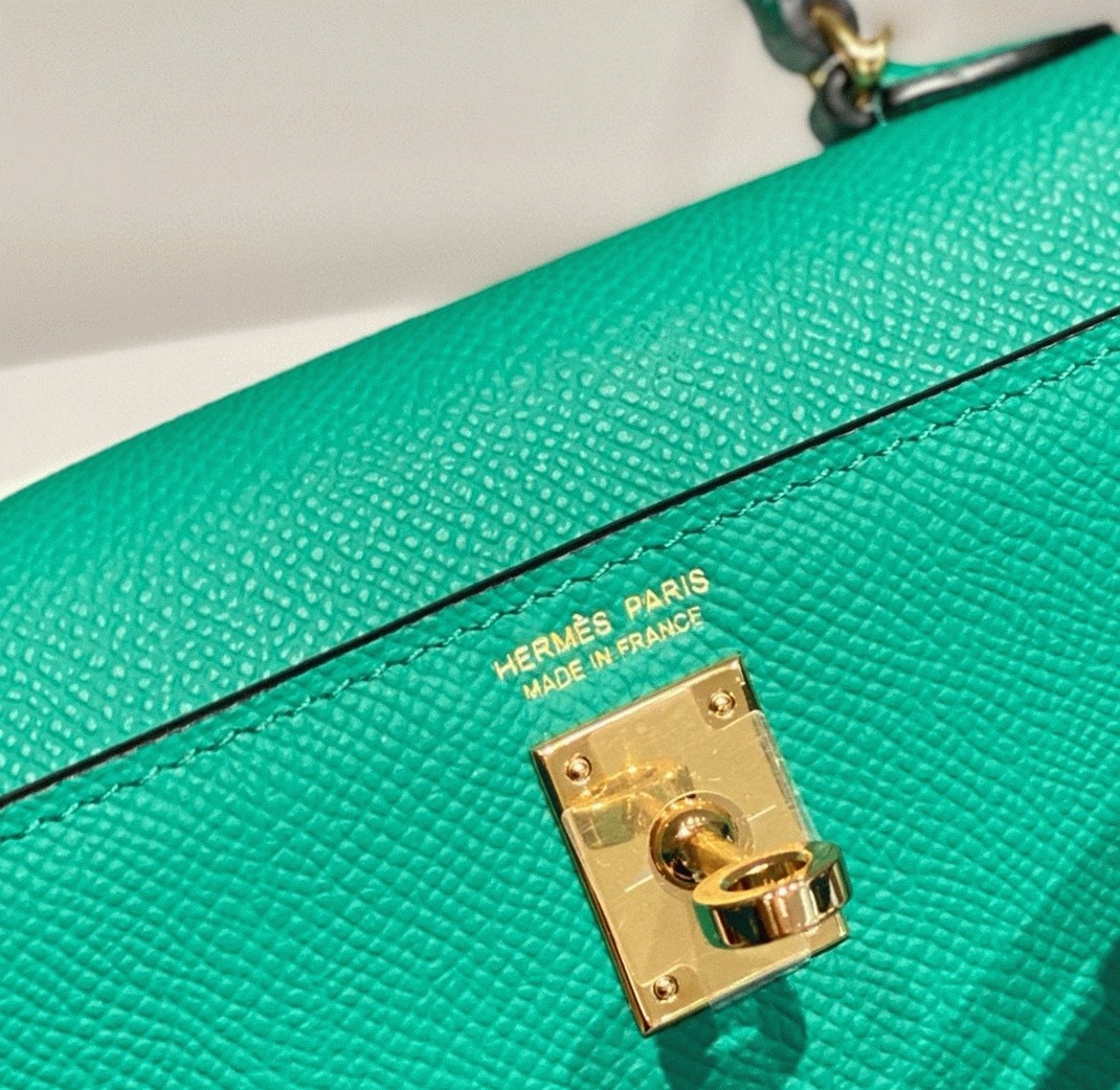 Hermes Kelly Mini II Bag Fake in Vert Jade