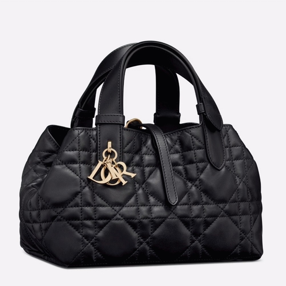 Dior Toujours Small Bag Replica in Black Macrocannage Calfskin