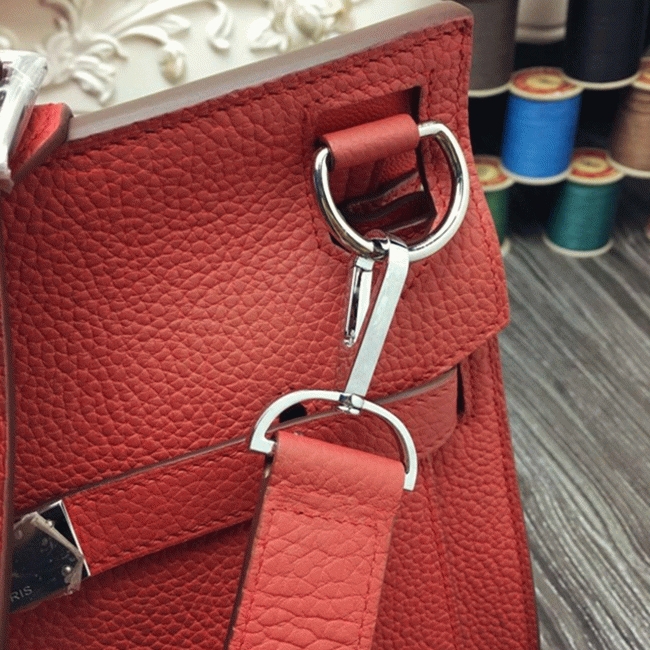 Large red fake Hermes Jypsiere 34cm handbag