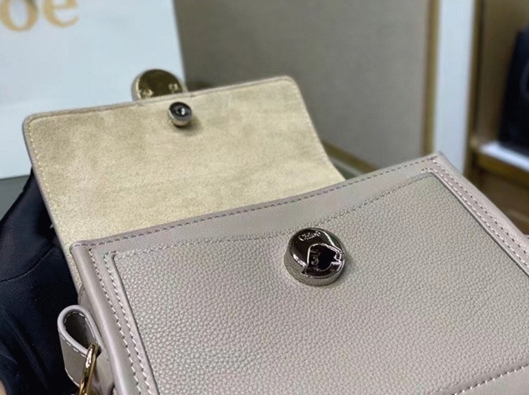 Top Quality Fake Chloe Mini Tess Day Bag In Grey Grained Leather