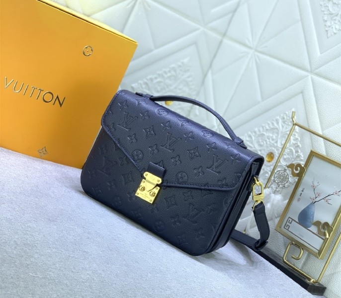 LV Monogram Empreinte Leather Metis In Navy Blue