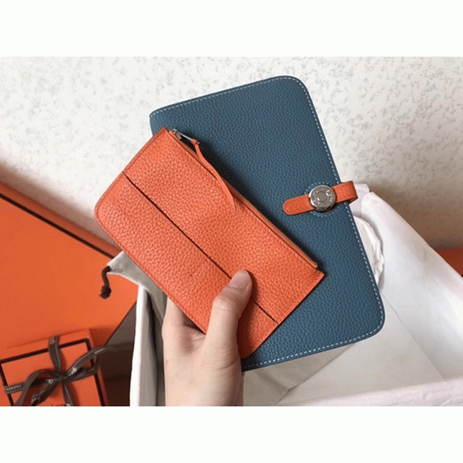 Jean orange fake Hermes Dogon duo wallet