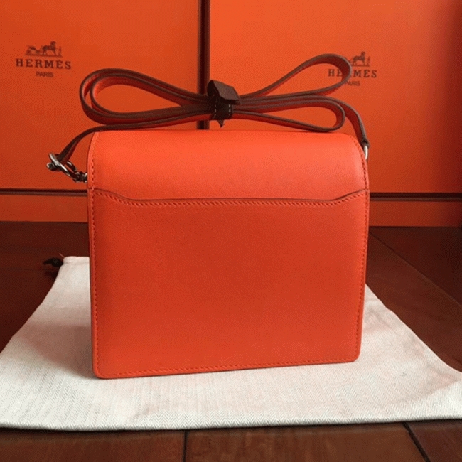 Fake Hermes Mini Sac Roulis Handbag Orange