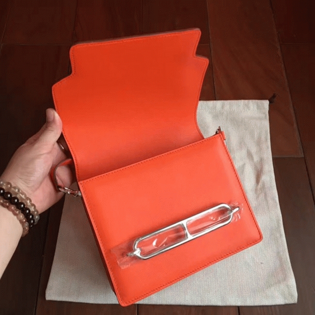 Fake Hermes Mini Sac Roulis Handbag Orange