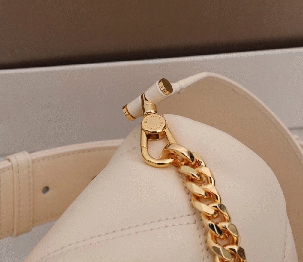 Knockoff Bvlgari Serpenti Cabochon Mini Bag White Calfskin