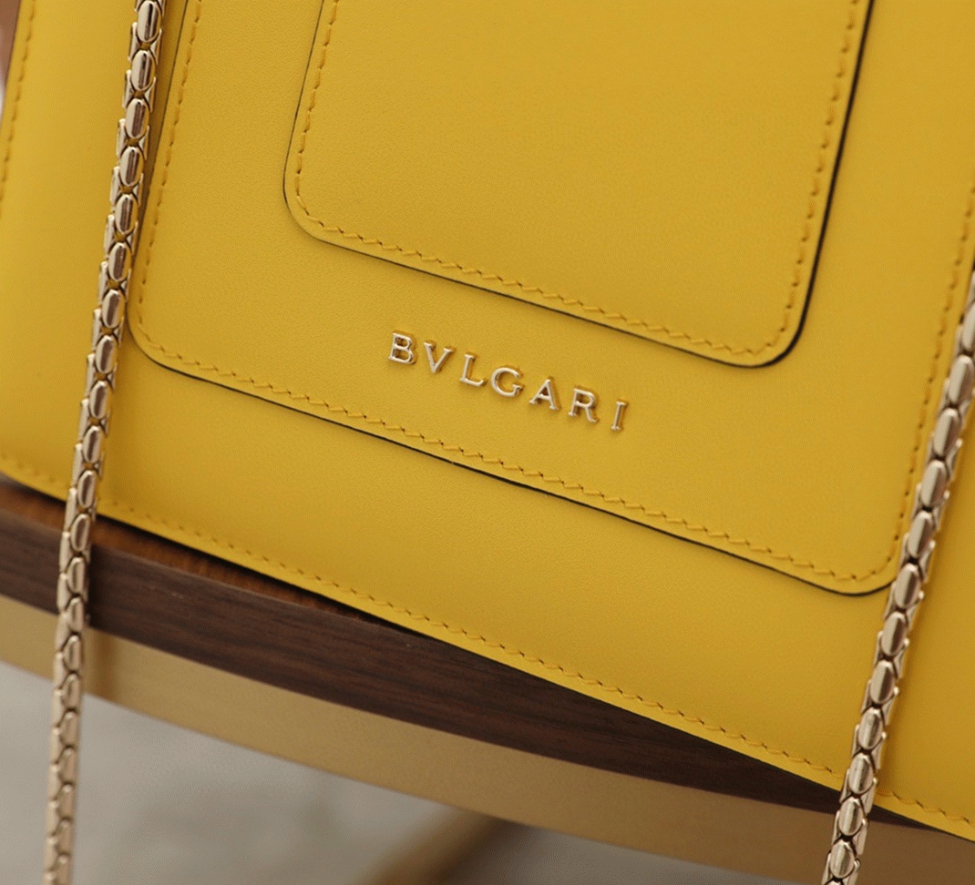 Fake Bvlgari Serpenti Forever Small Bag Yellow Calfskin