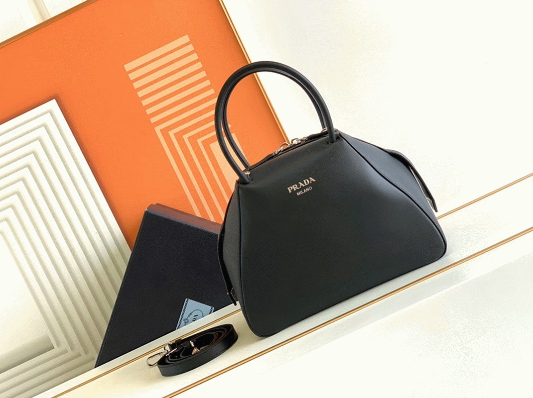 Prada Supernova Small Top Handle Bag Fake in Black