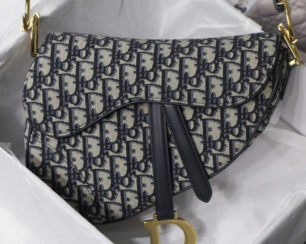 Dior Saddle Bag Knockoff in Blue Dior Oblique Jacquard