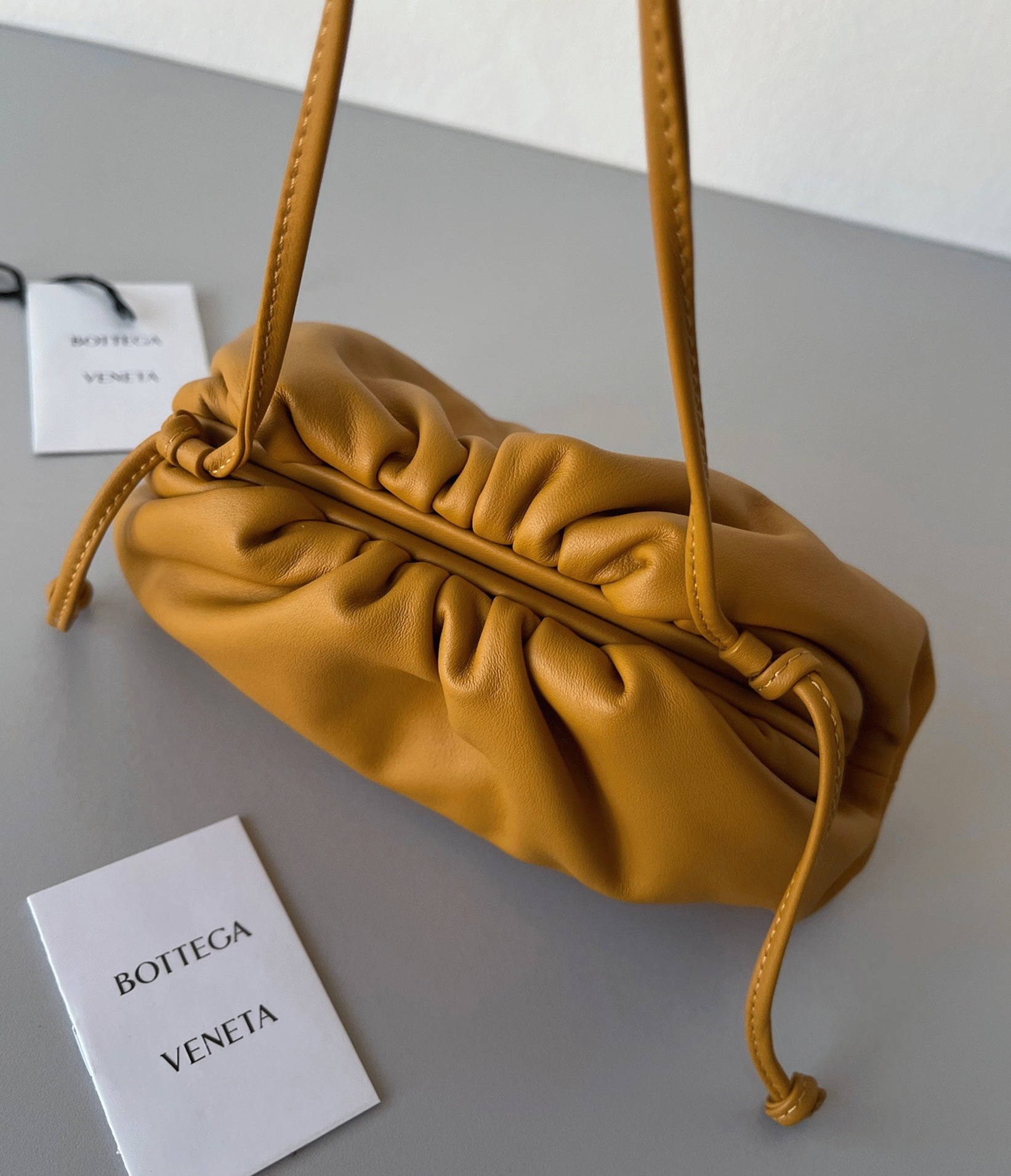 Replica Bottega Veneta Mini Pouch with Strap Teak