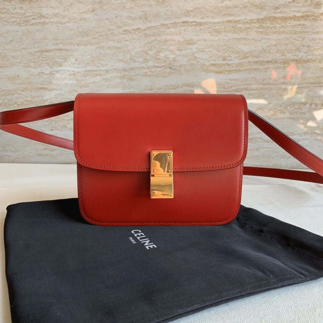 Top Quality Fake Celine Classic Box Teen Bag In Red
