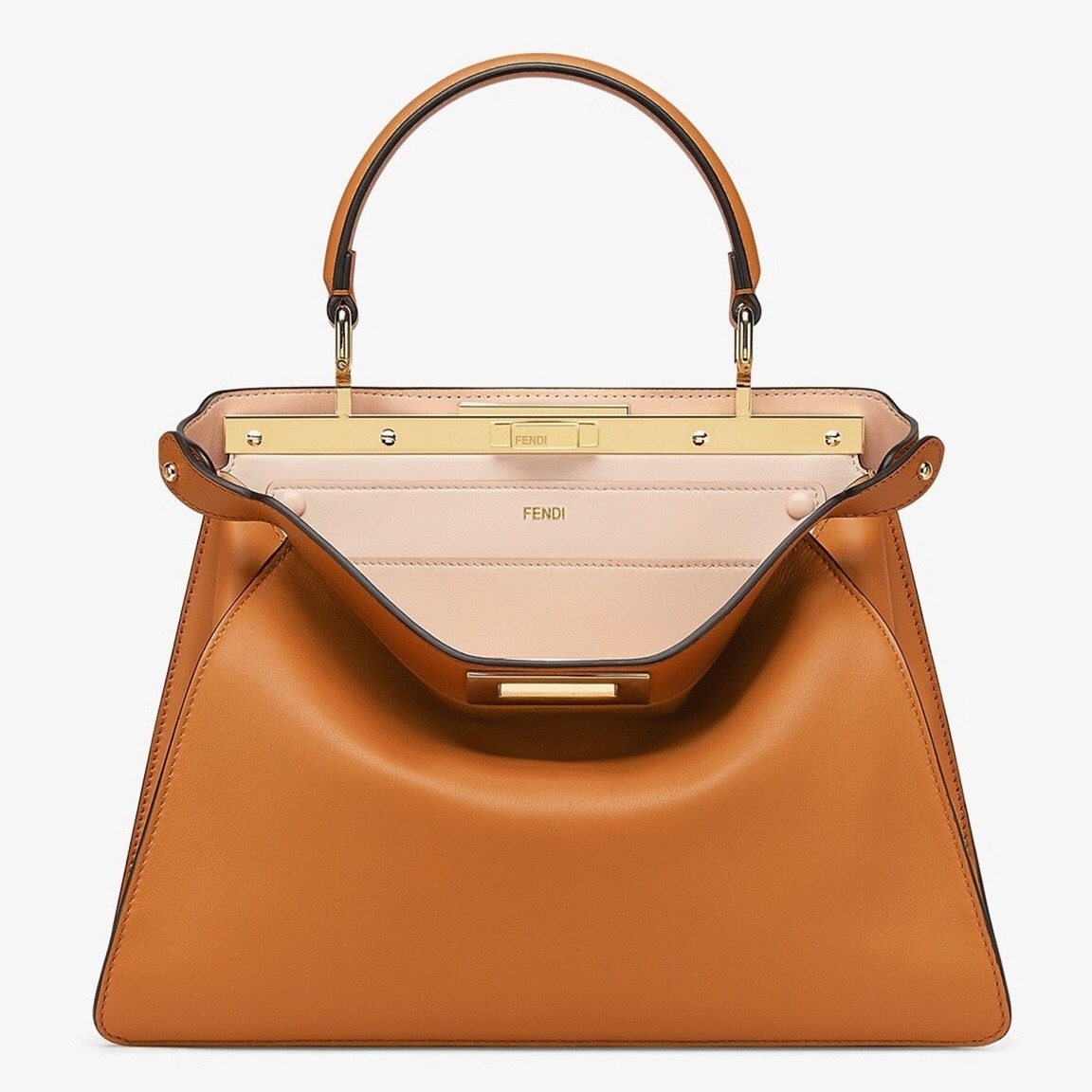 Top Quality Replica Fendi Peekaboo ISeeU Medium Bag In Brown Calfskin