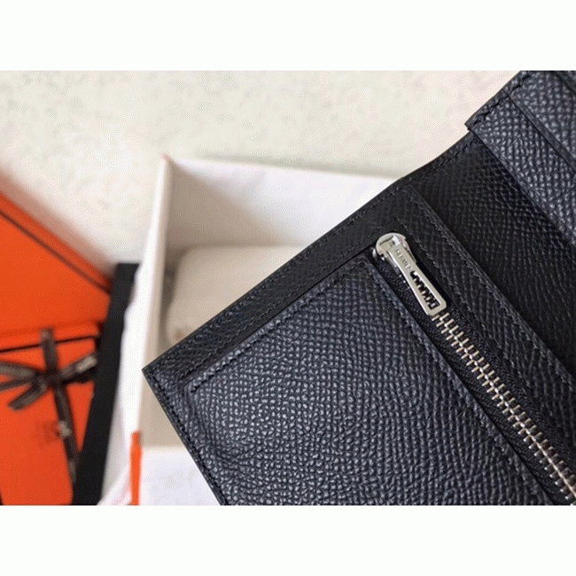 Black Epsom Copy Designer Hermes Bearn Wallet