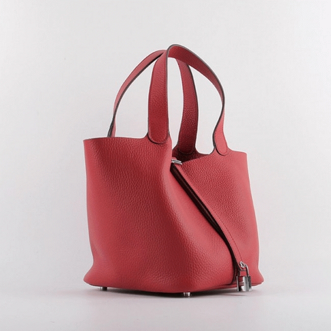 Red replica Hermes Picotin Lock handbag
