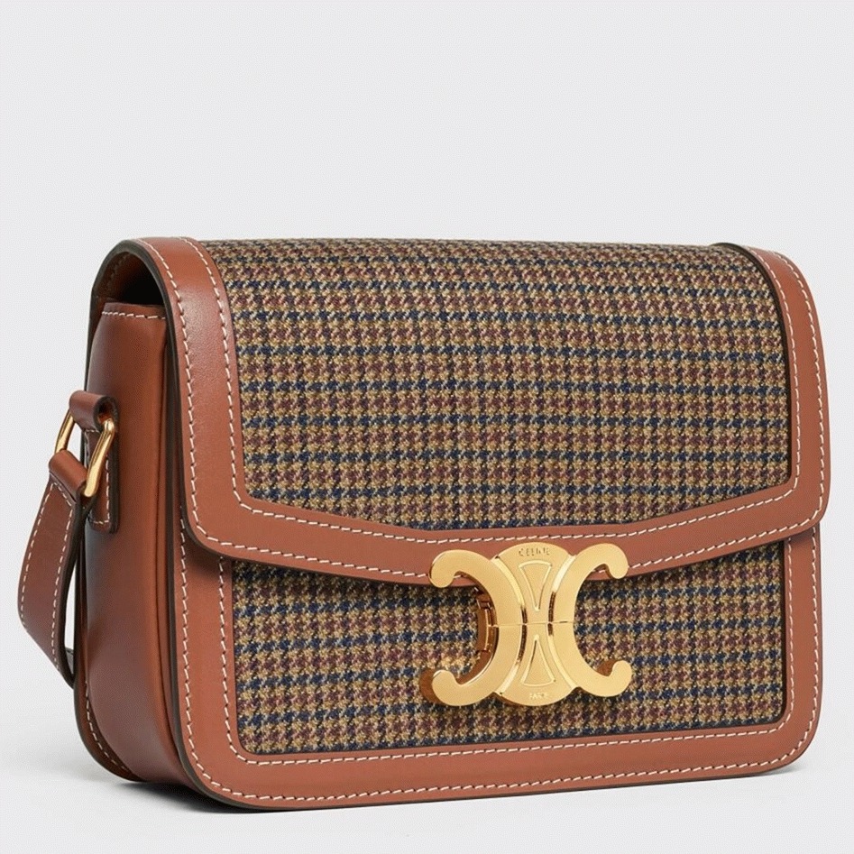 Top Quality Celine Triomphe Teen Bag In Tweed