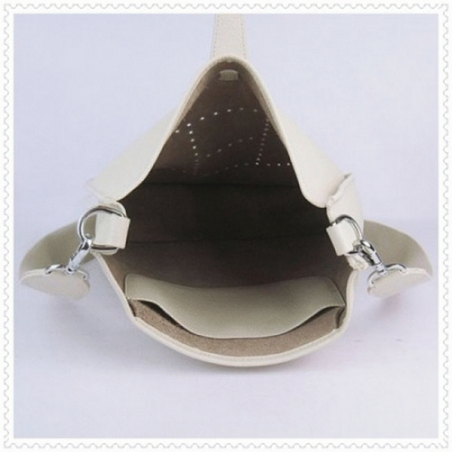 White Evelyne III Bag Designer Replica Hermes Clean Look Purse