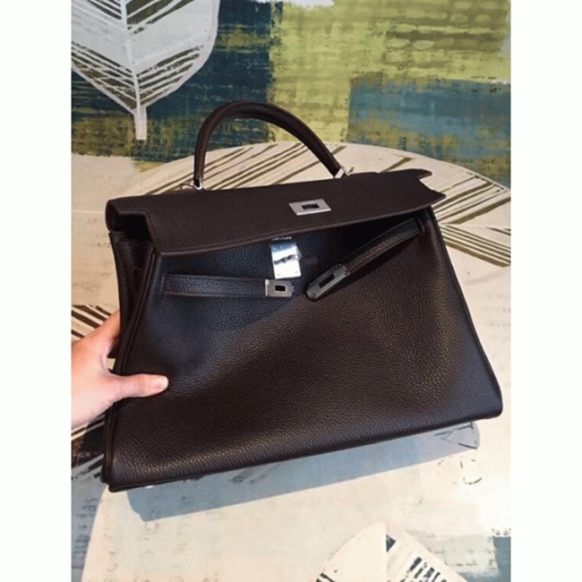 Cafe Clemence Replica Hermes Kelly 35cm Handbag Elegant Brown