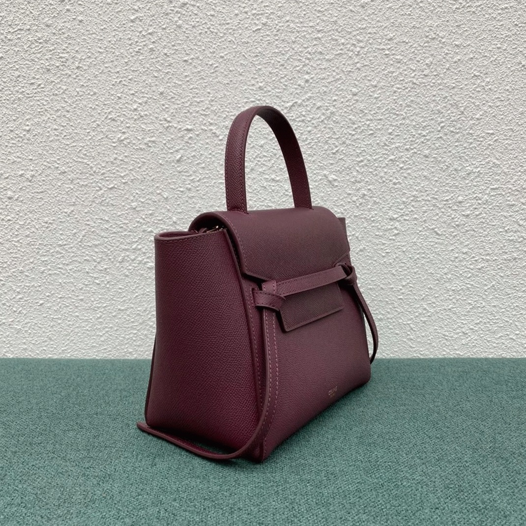 Celine Belt Nano Bag Fake in Bordeaux