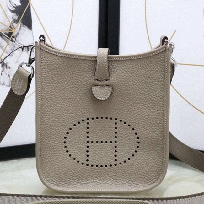 Grey Evelyne II TPM Bag Replica 1:1 Hermes Mini Shoulder Tote