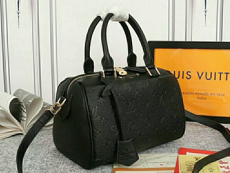 Louis Vuitton Monogram Empreinte Speedy Bandouliere 25 Handbag In Black