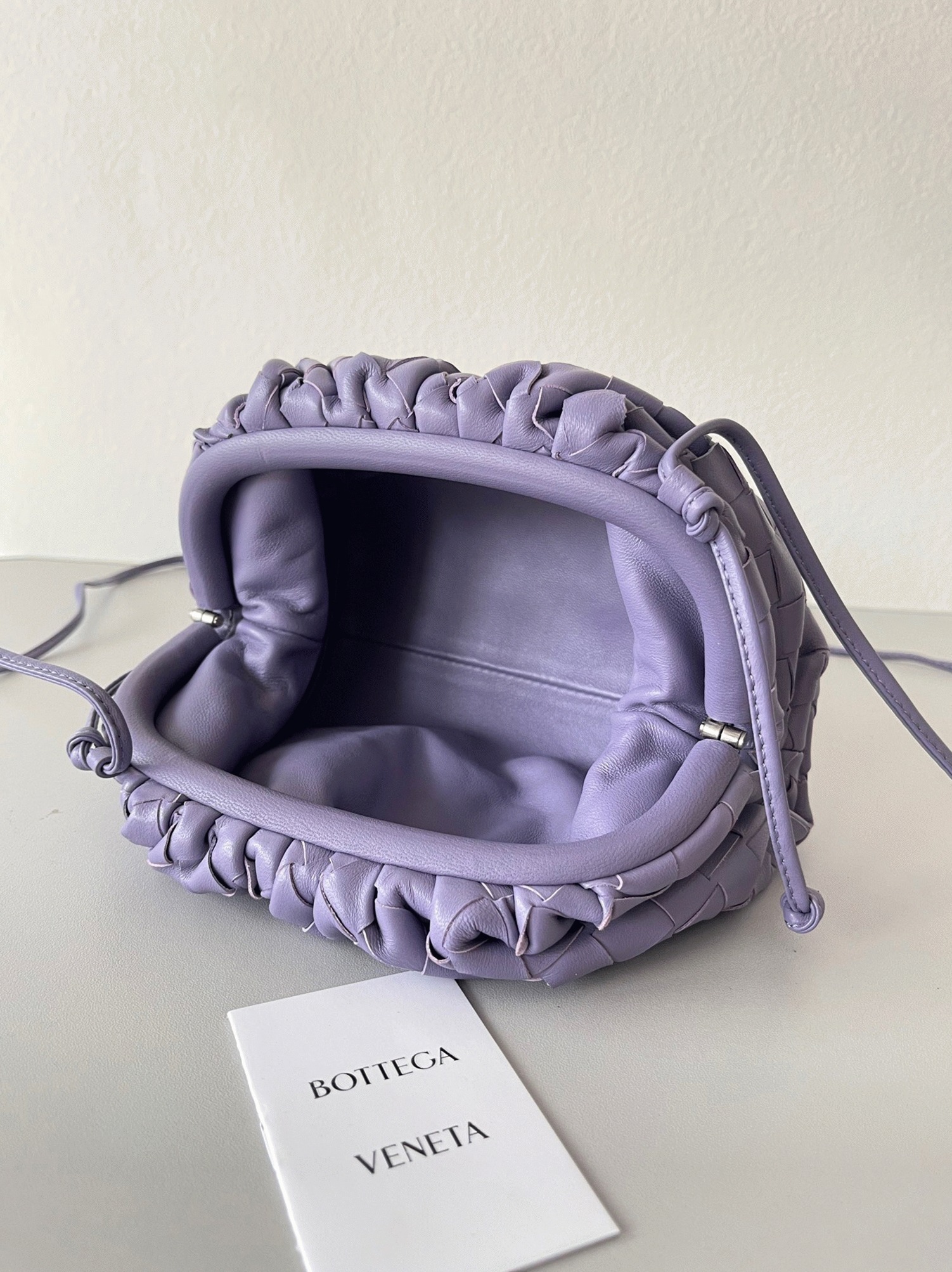 Knockoff Bottega Veneta Mini Pouch with Strap Wisteria