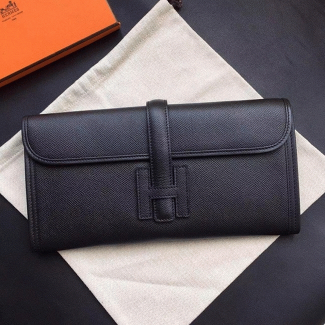 Black Replica Hermes Jige Elan 29 Classic Everyday Clutch