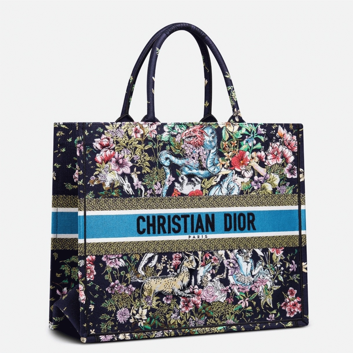 Dior Large Book Tote Bag Fake in Blue D-Constellation Embroidery