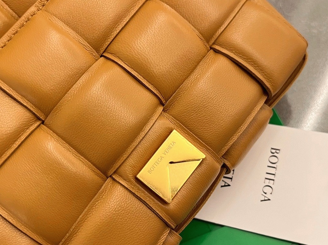 Faux Bottega Veneta Small Padded Cassette Bag Camel