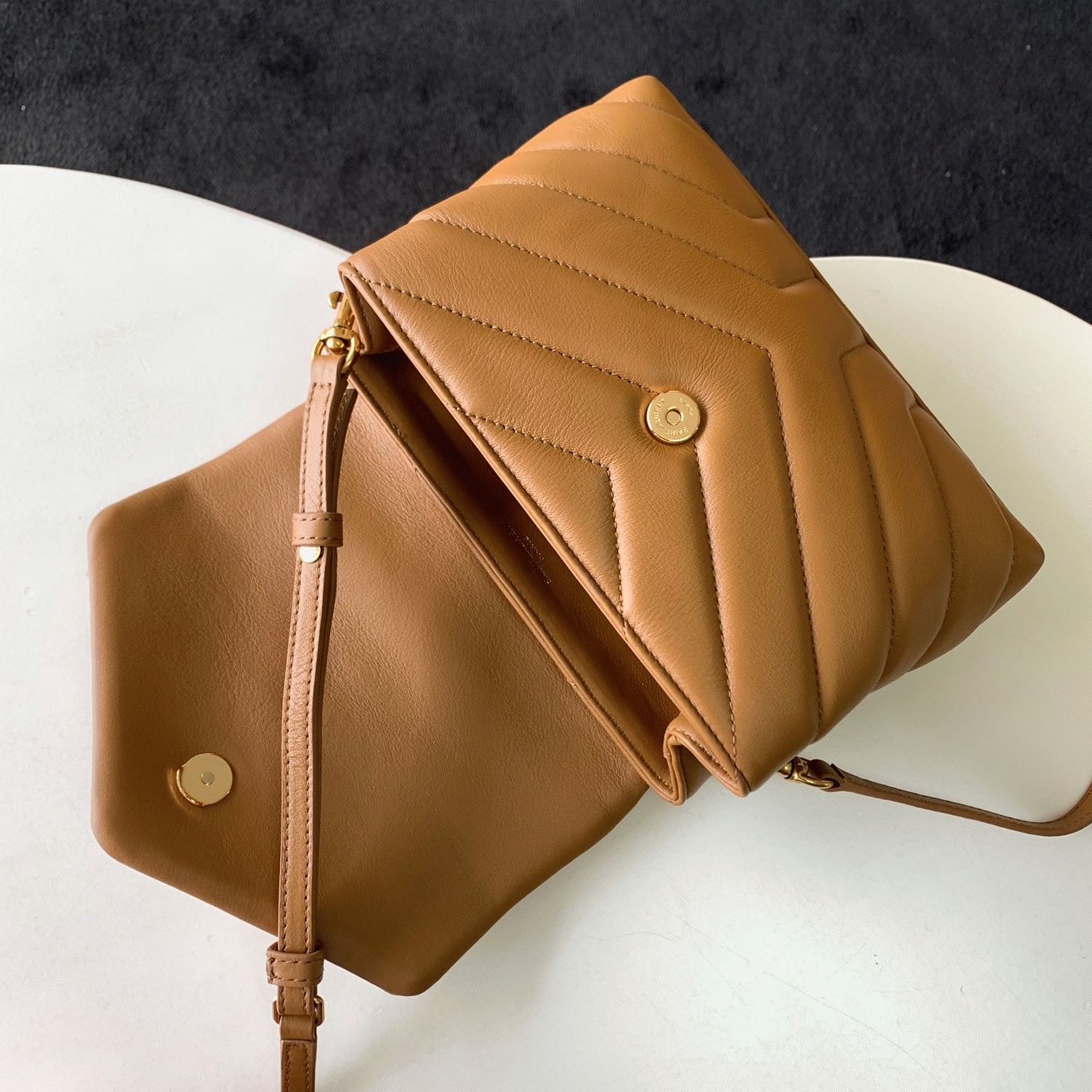 Replica Saint Laurent LouLou Toy Strap Bag Brown