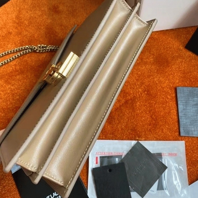 Fake Saint Laurent Cassandra Medium Chain Bag Beige