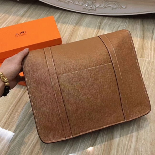 Brown Fake Designer Hermes Steve Messenger Bag